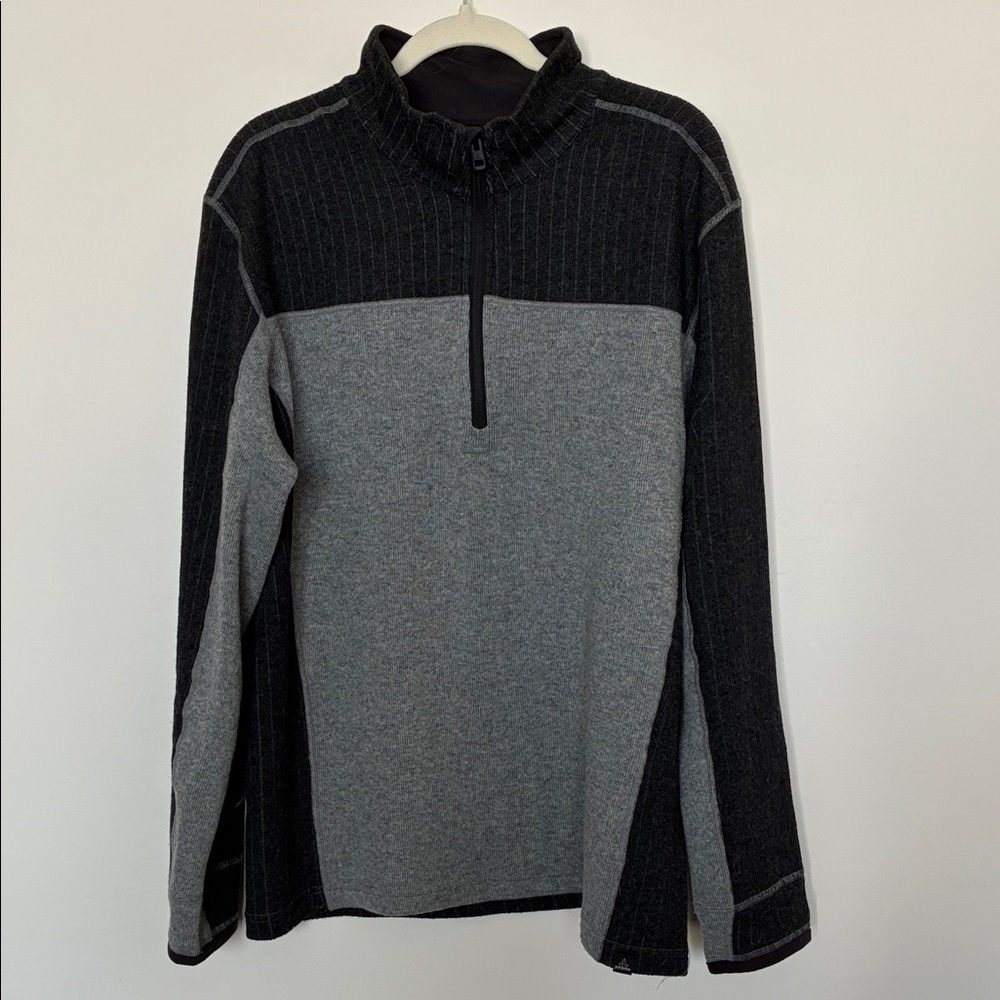 Prana Men's Two-Tone Gray Quarter-Zip Pullover